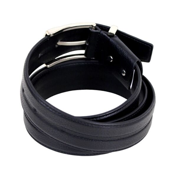 CLASSIC STYLE BLACK GENUINE LEATHER 1 3/8"Wd CASUAL DRESS MEN'S BELT Sz 38 (T13 - Picture 5 of 13